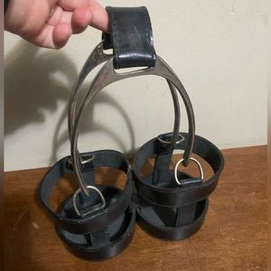 Black Leather wine holder